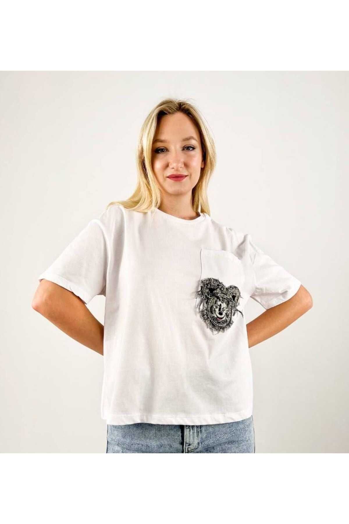 stilbebedunyasi Kadın Cep Detaylı T-Shirt
