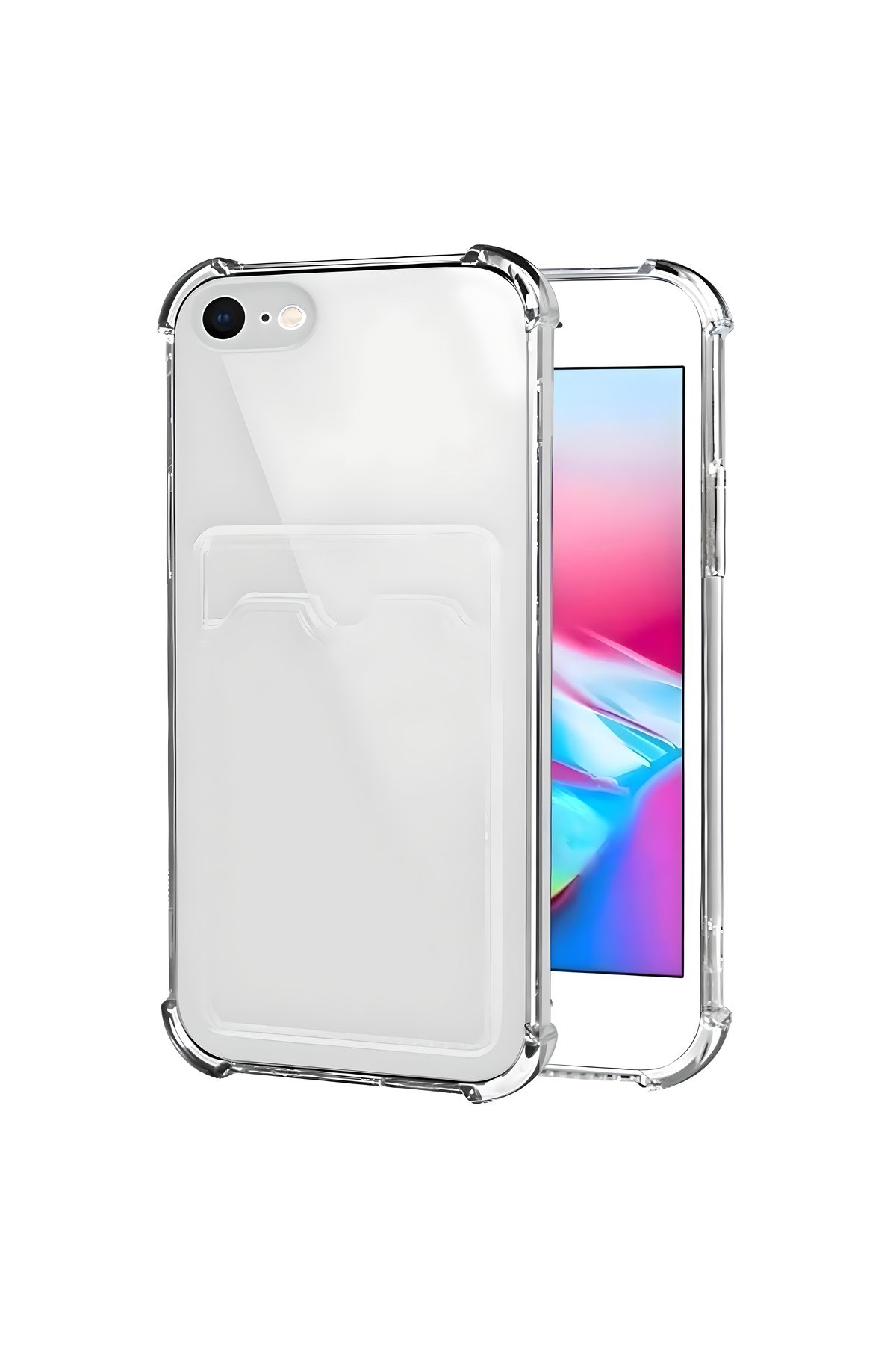 Ehr. iPhone 6 Plus / 6s Plus Uyumlu Kamera Korumalı Kartlıklı Köşeleri Airbag Tasarımlı Darbe Önleyici Şe