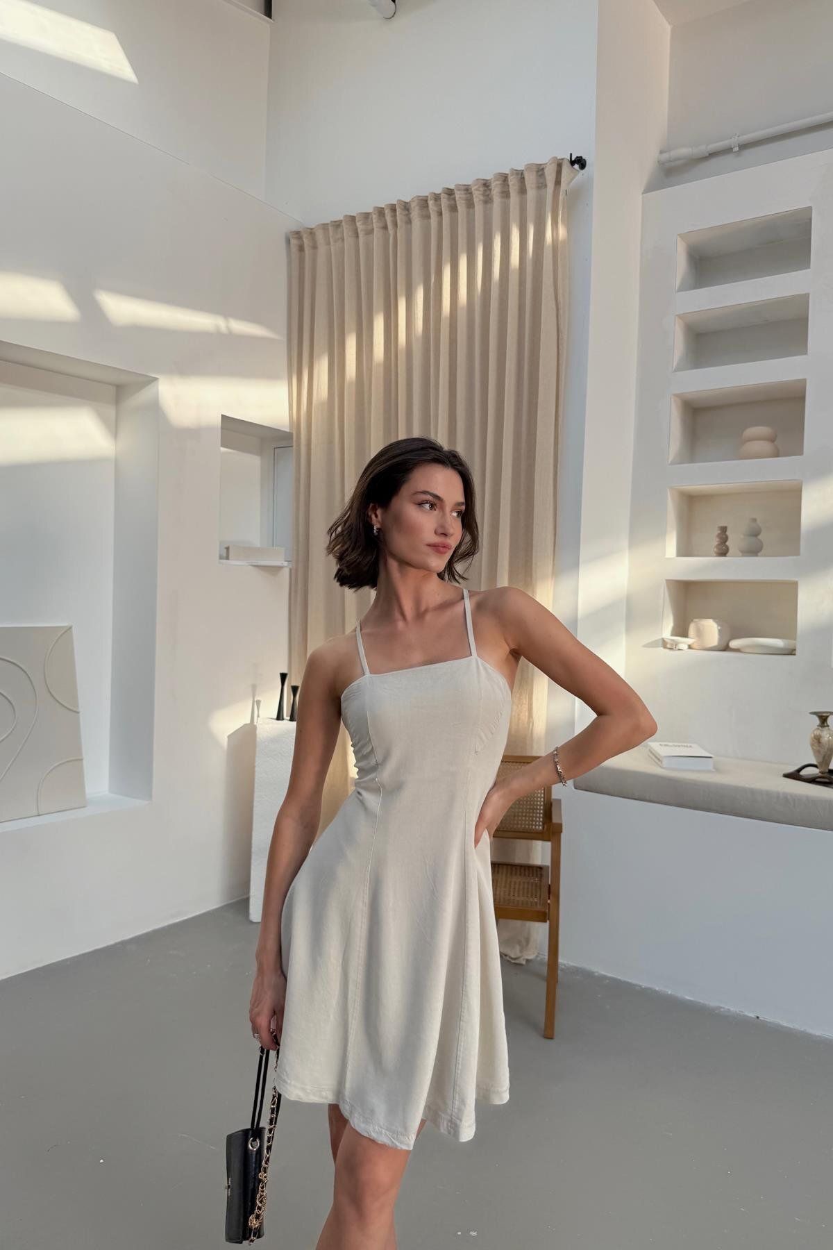mylove Çapraz Askılı Mini Elbise Taş