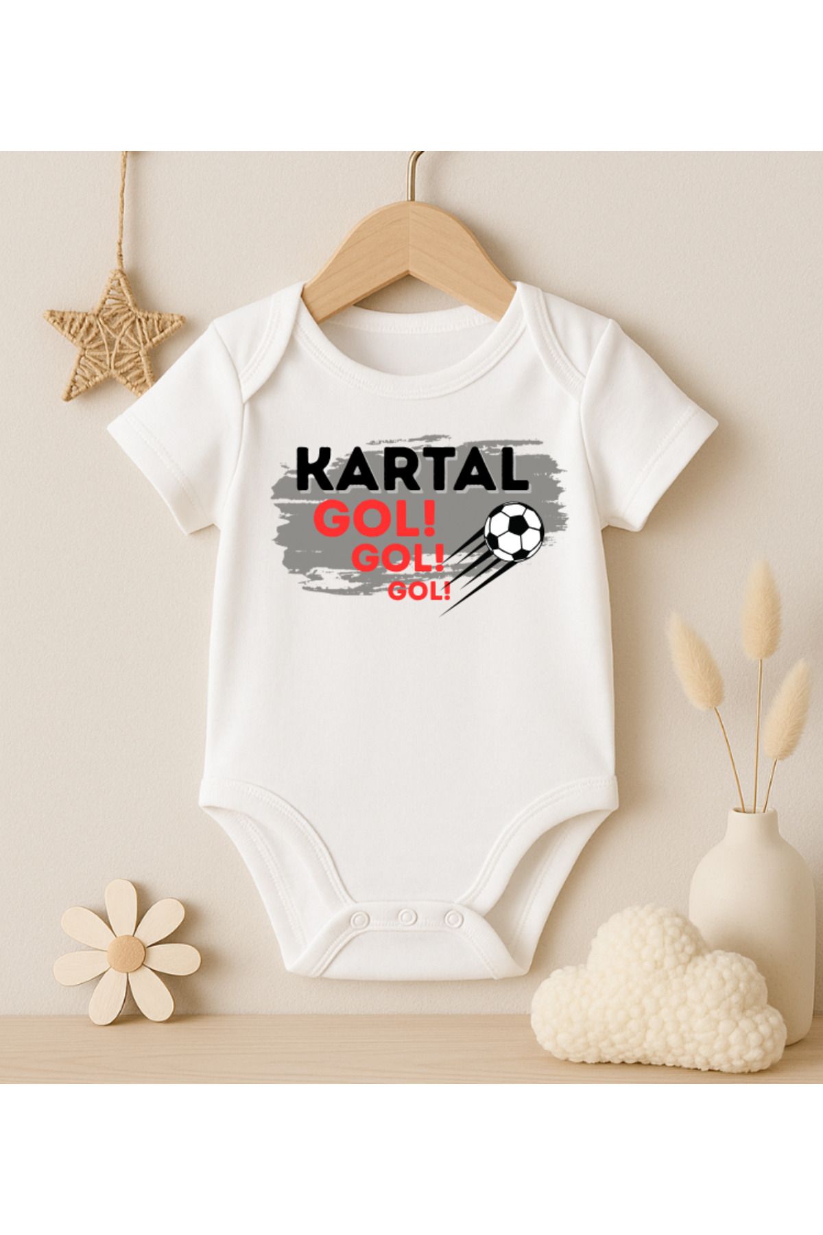MODAT Kartal Gol Gol Gol Yazılı Baskılı Bebek badi zıbın
