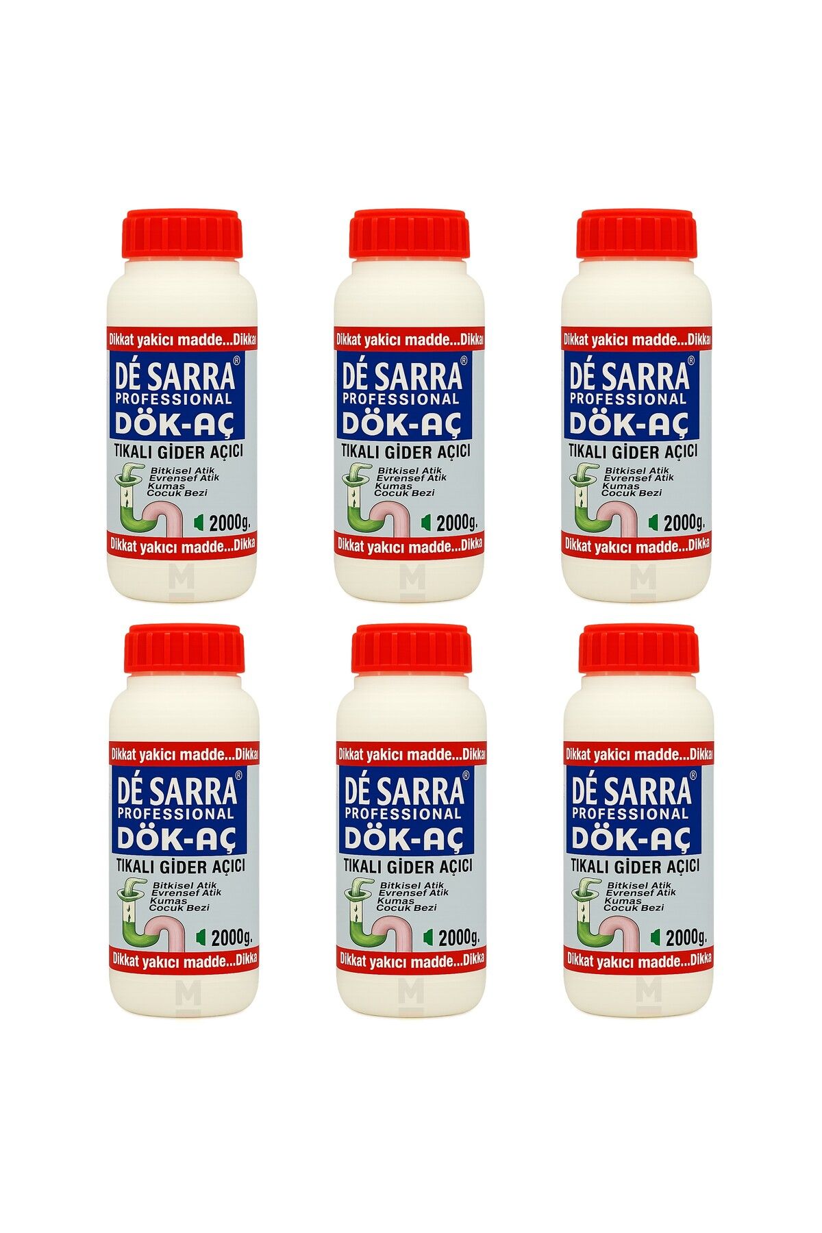 Mager De Sarra Dök-Aç Lavabo Gider Açıcı Sıvı - 2 Litrelik 6 Adet - 1 Koli