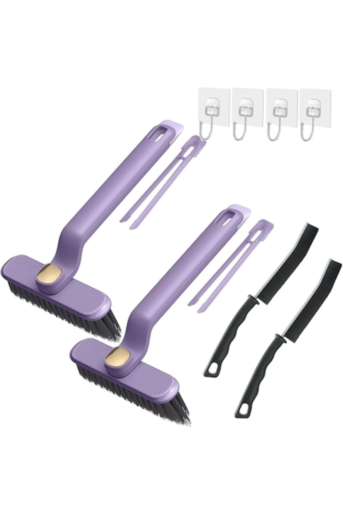 DELPI Set 2 Perii Curatare Locuri Inguste Si 2 Perii Curatenie Cu Penseta, Pentru Rosturi, Bucatarie, Baie - One Size