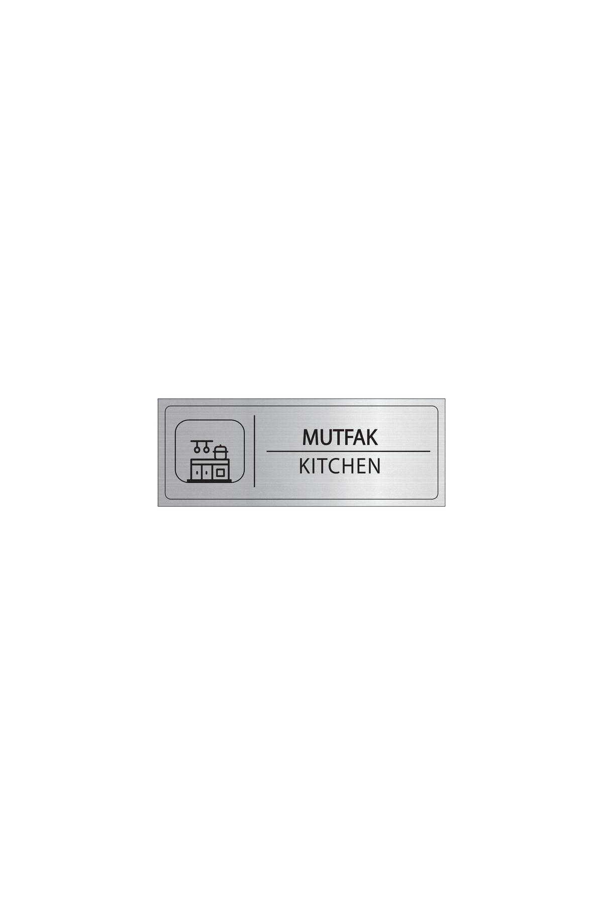 Mayeka Mutfak İsimlik Gümüş Metal Kapı İsimliği Levhası Yönlendirme Tabelası
