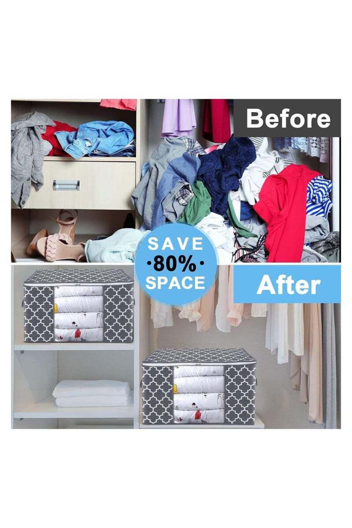 COOYA-3 Pack Large Blanket Clothes Organization and Foldable Storage Containers with Reinforced Handle 5