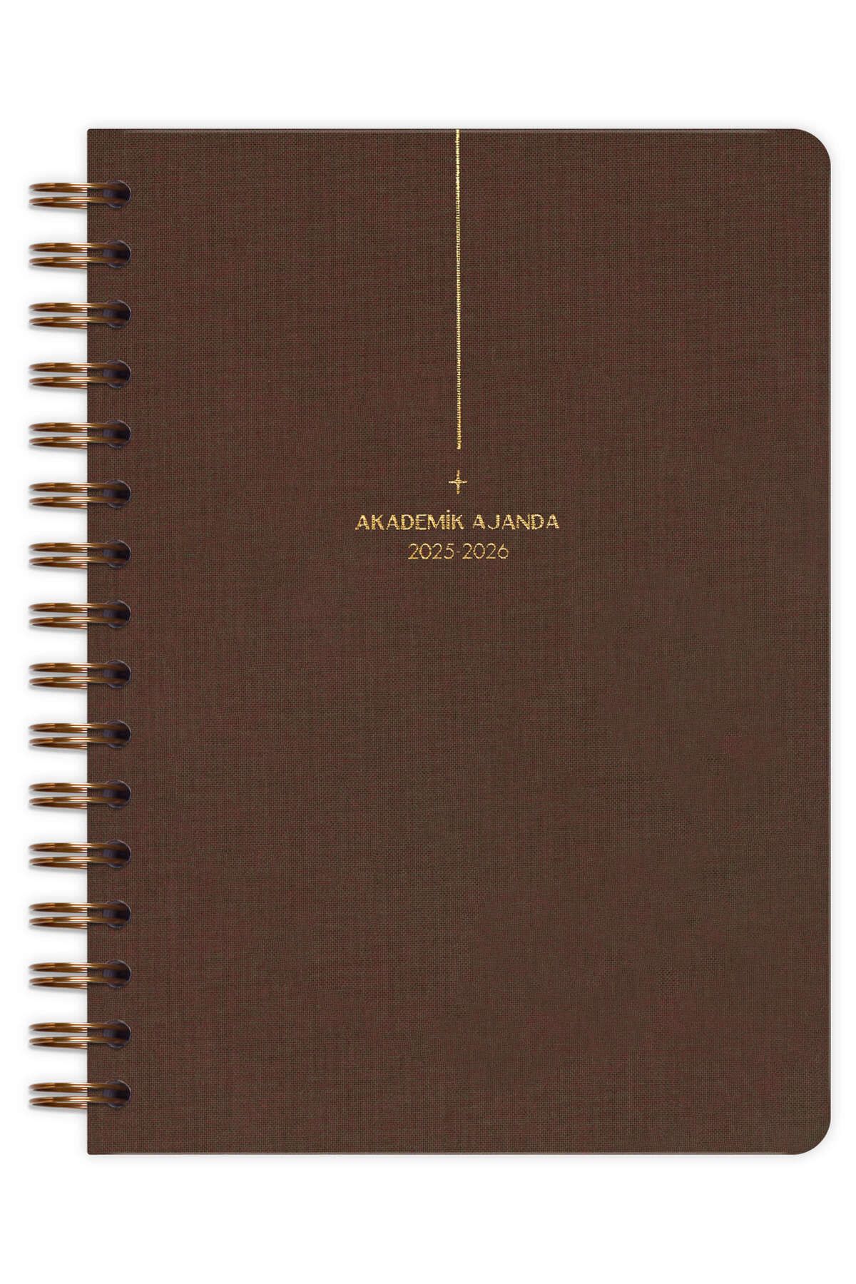Matt Notebook-Академичен дневен ред А5, ленен, спирала, 15x21 см - 17 месеца, кафяв 3