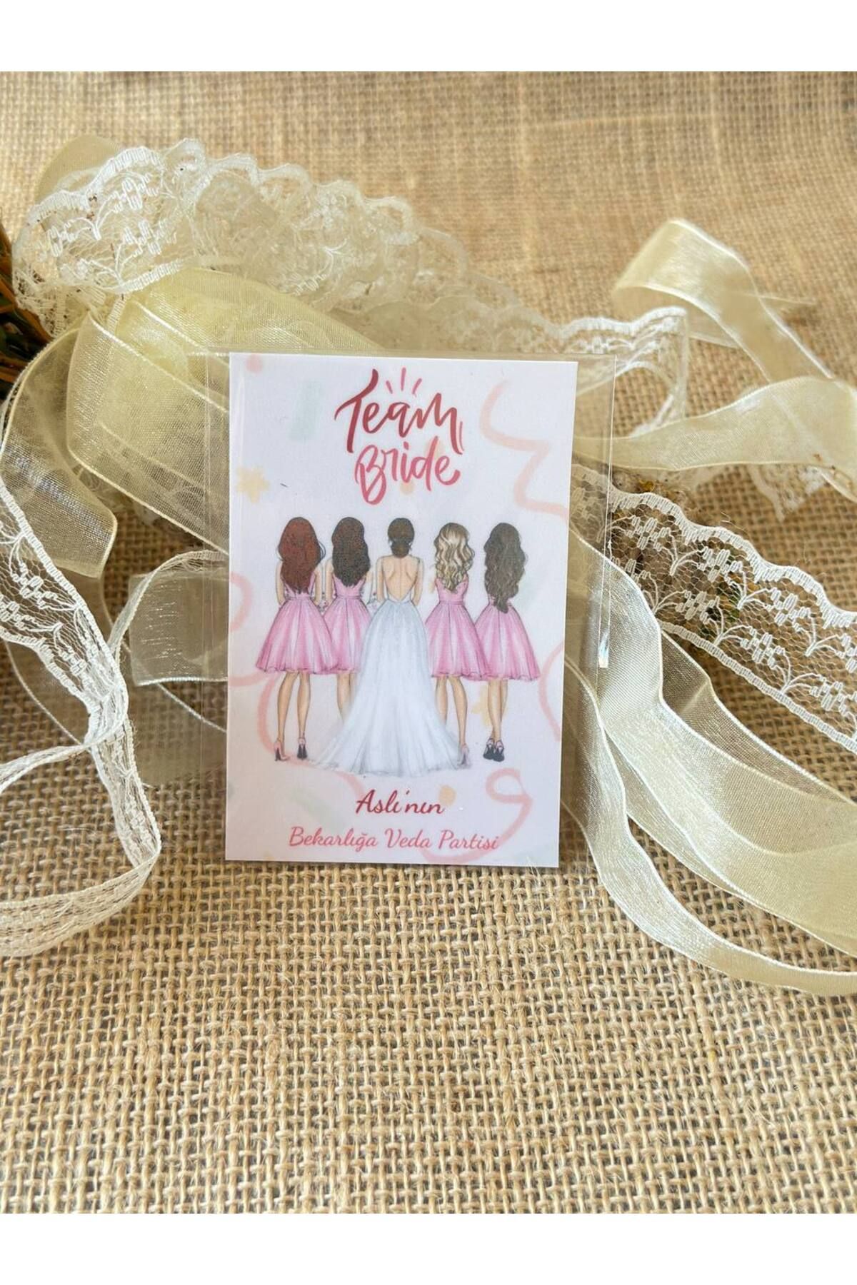 Renkia Studio Bride Partisi Magnet Seti 15’li – Nedime Temalı Gelin Hatırası 6x9 cm