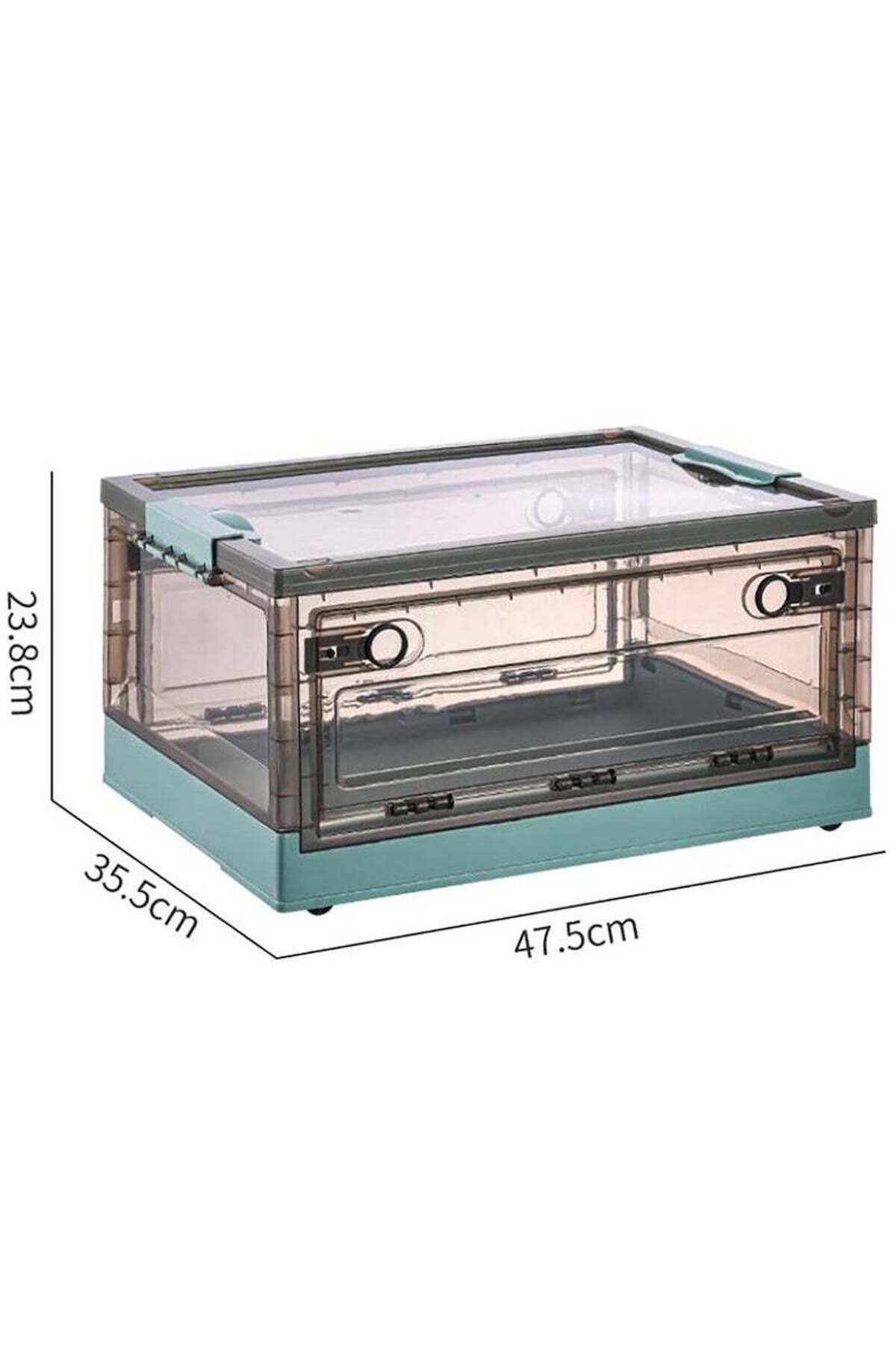COOYA-2 Pack 40L Clear Folding Storage Boxes, Stackable Organization Cube Box for Home and Office 7