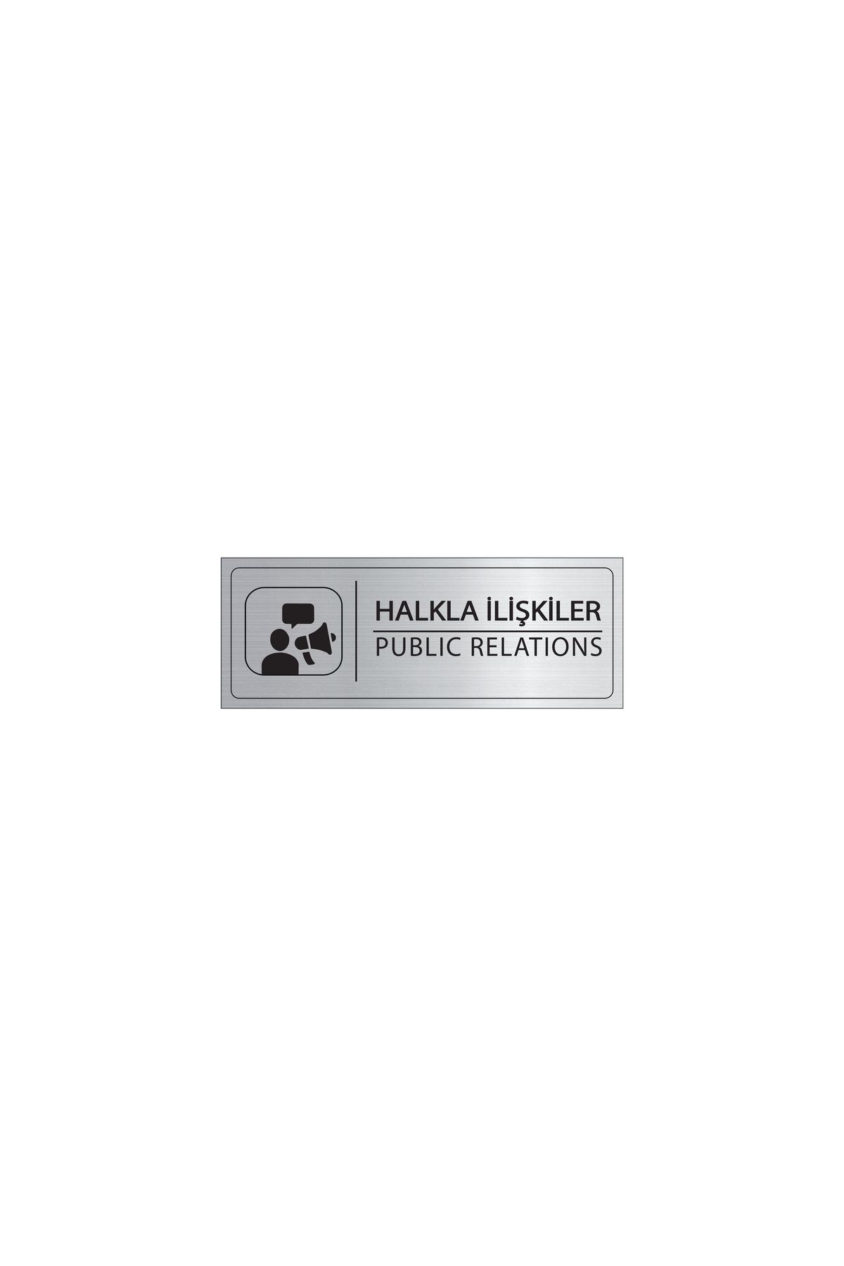Mayeka Halkla İlişkiler İsimlik Gümüş Metal Kapı İsimliği Levhası Yönlendirme Tabelası