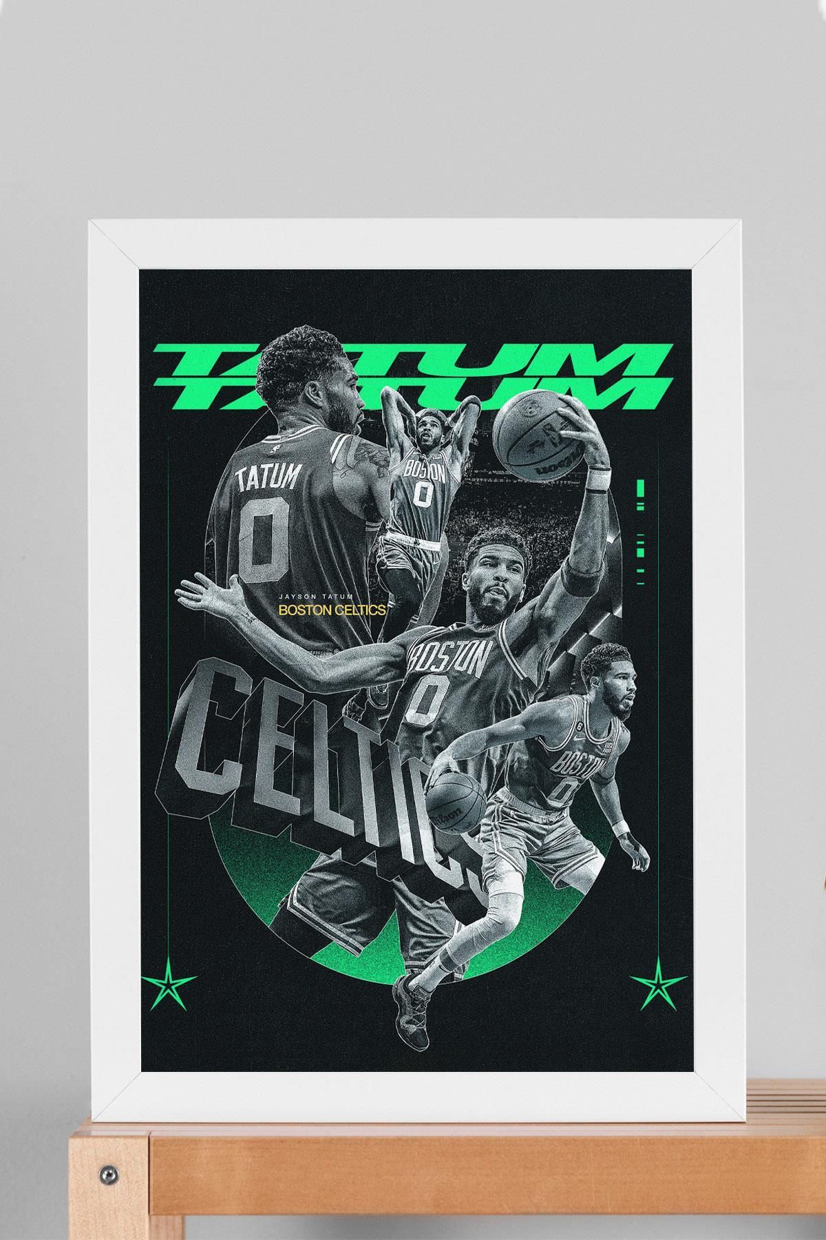 Saturn Jayson Tatum Çerçeveli Tablo - Boston Celtics NBA Posteri Tablo