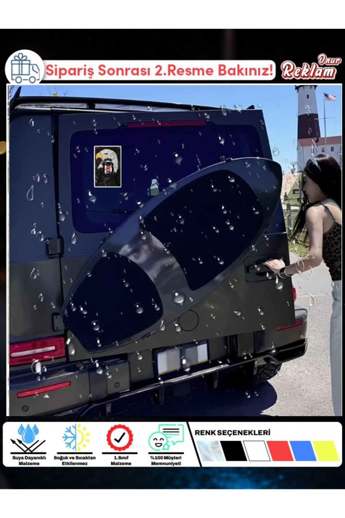 Onur Reklam Beşiktaş Kartal Logolu Suya Dayanıklı Sticker (14 cm)