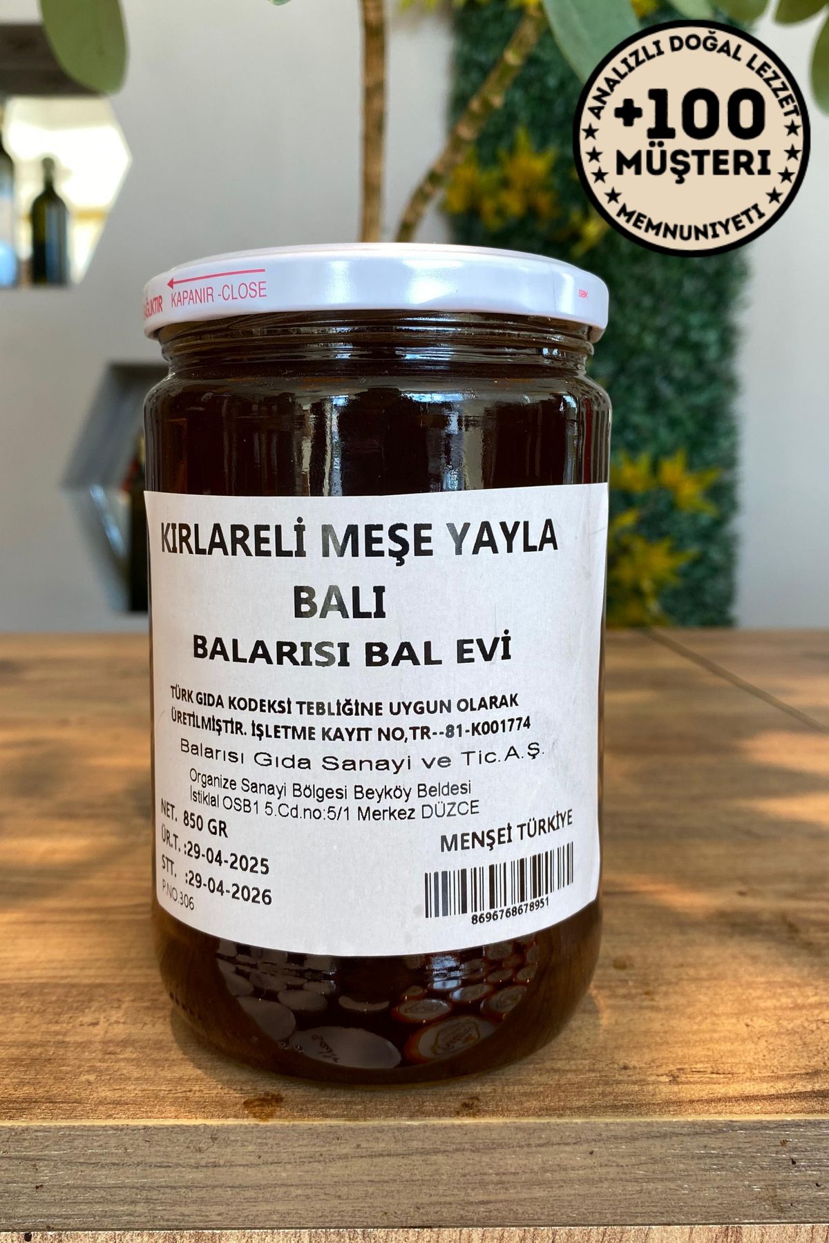 BALARISI Kırklareli Doğal Meşe Balı 850 gr – Katkısız | Yöresel Şifa