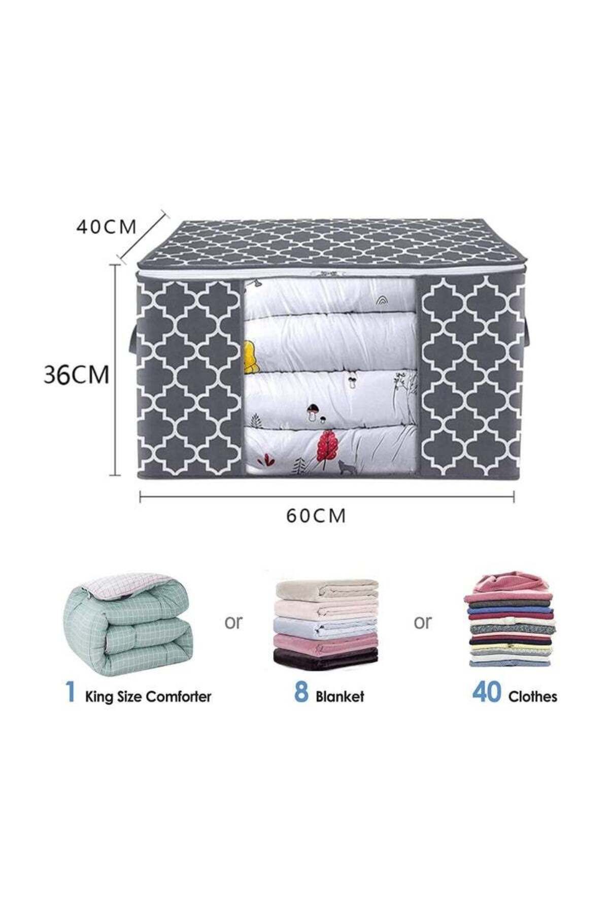 COOYA-3 Pack Large Blanket Clothes Organization and Foldable Storage Containers with Reinforced Handle 2