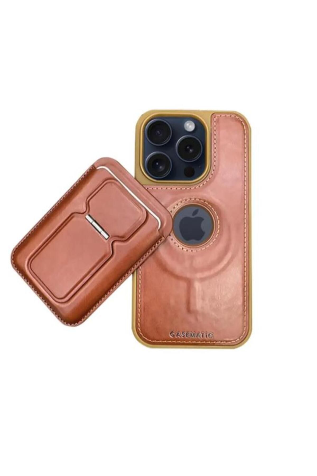 Ehr. iPhone 16 Pro Max Uyumlu Standlı Kartlıklı Magsafe Wireless Şarj Özellikli Deri Cüzdan Kılıf
