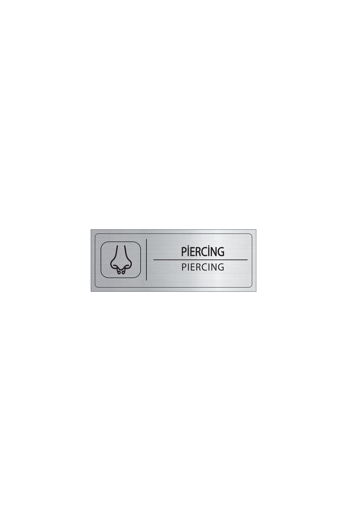 Mayeka Piercing İsimlik Gümüş Metal Kapı İsimliği Levhası Yönlendirme Tabelası