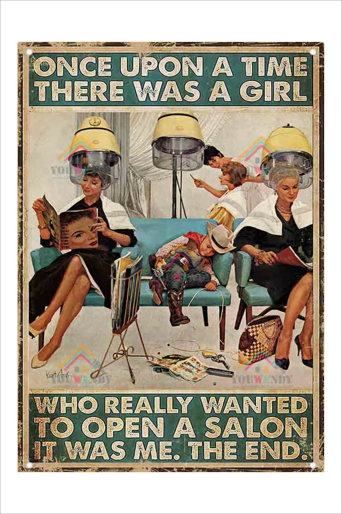 Yeni Yıldız Reklam RETRO HAİR DRESSER KUAFÖR DUVAR YAZILARI GÖRSELLERİ TABLO