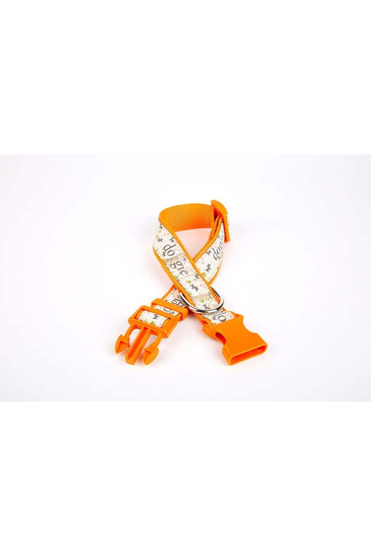 Zayla Köpek ve Pati Desenli Dokuma Köpek Boyun Tasması 3 cm x 36-60 cm Tcu