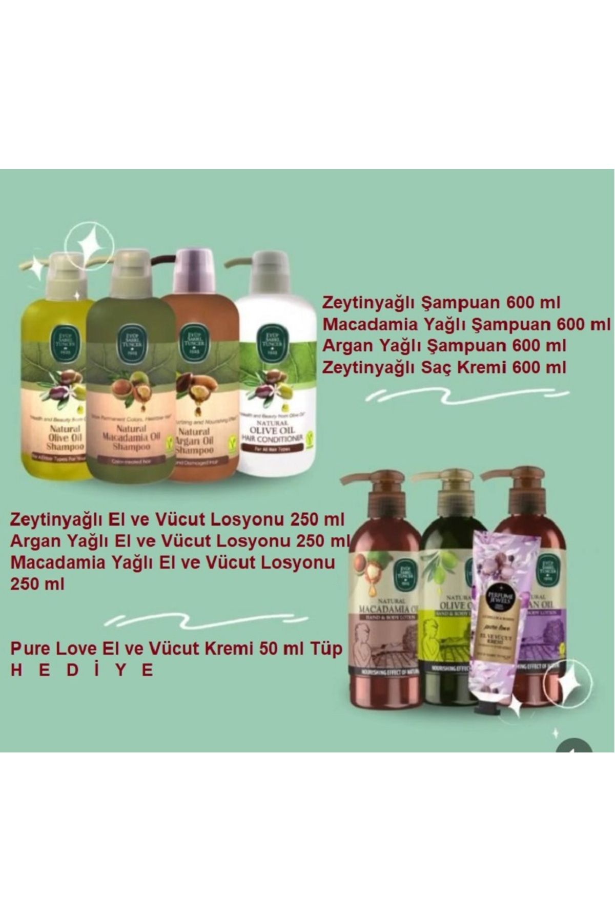 Eyüp Sabri Tuncer EYÜP SABRİ TUNCER ŞAMPUAN 600 ML X 3, SAÇ KREMİ, LOSYON 250 ML X 3 VE HEDİYE KREM 50 ML