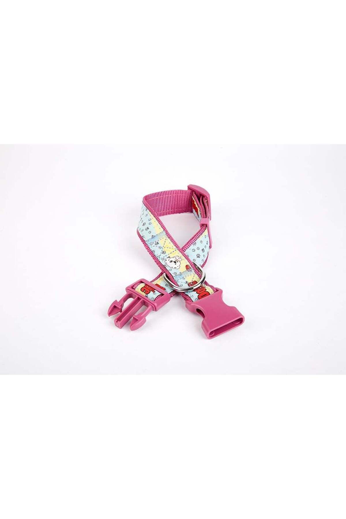 Zayla Pati Desenli Dokuma Köpek Boyun Tasması 3 cm x 36-60 cm Mor