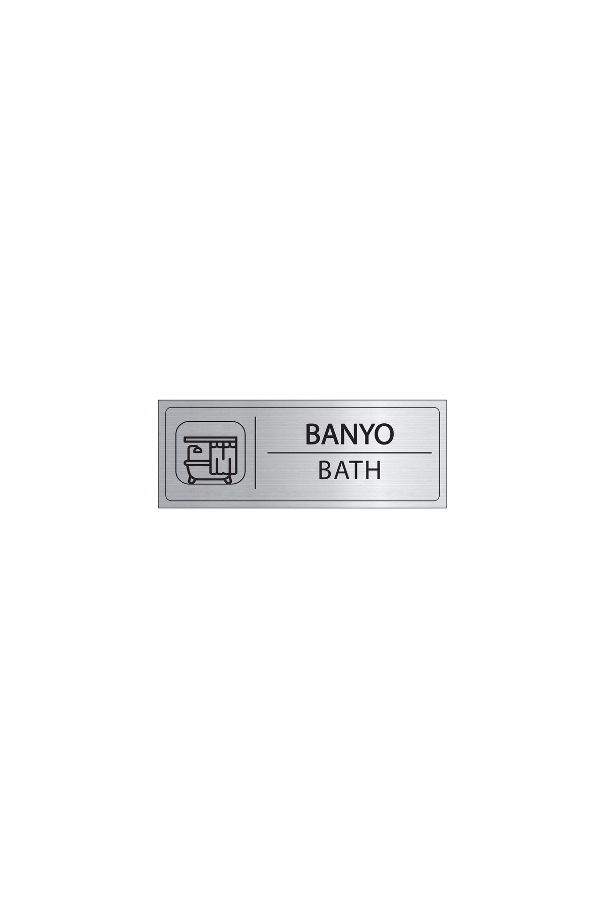 Mayeka Banyo İsimlik Gümüş Metal Kapı İsimliği Levhası Yönlendirme Tabelası
