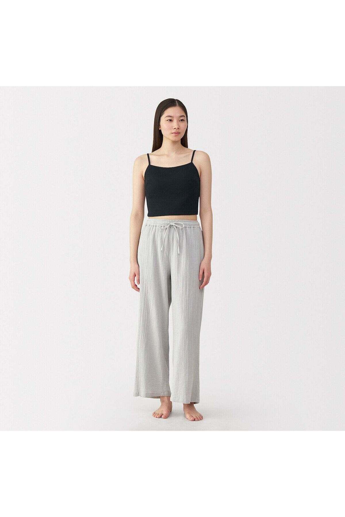 Muji-Cotton Stretch Ribbed Cropped Bra Camisole 2