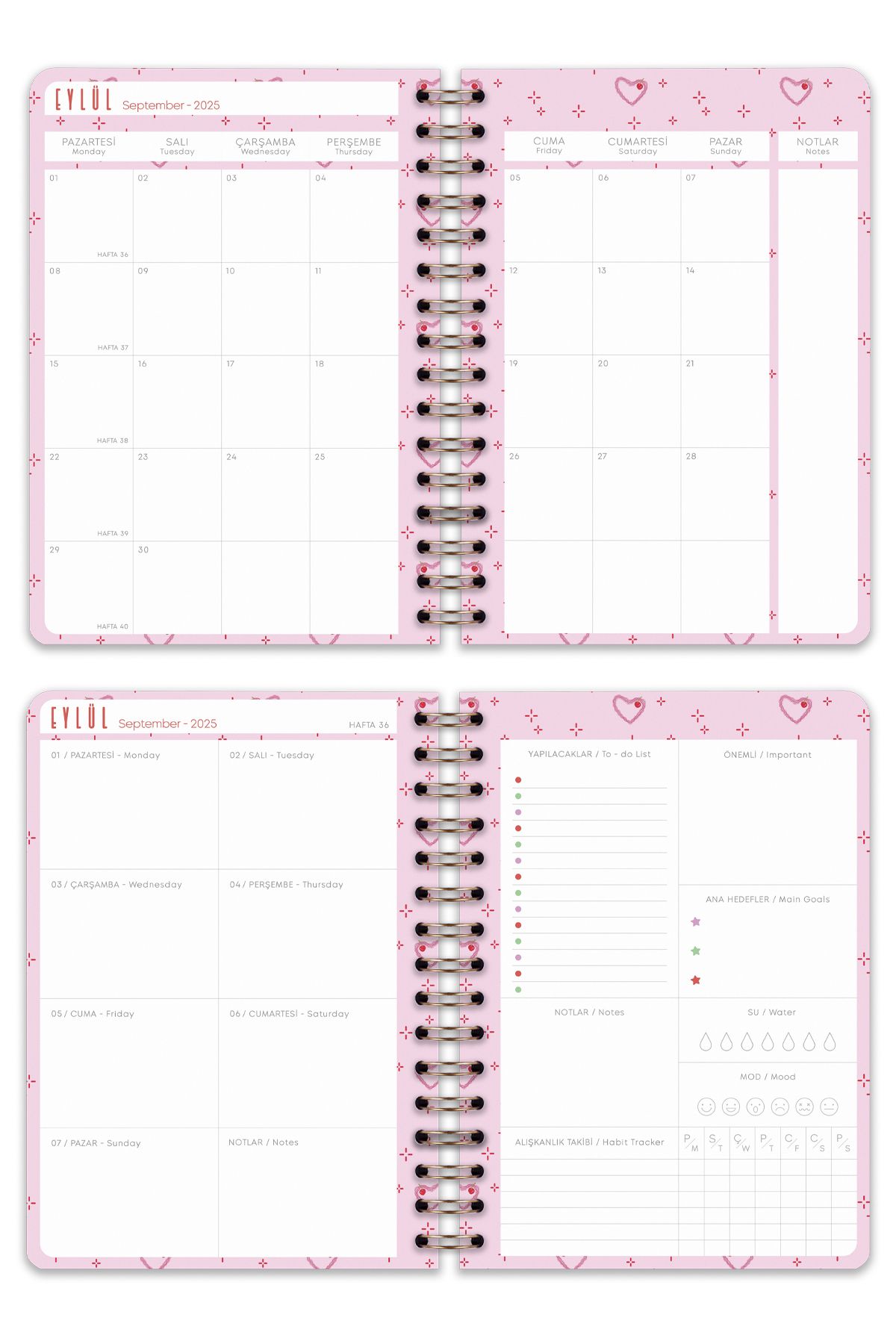 Matt Notebook-2025-2026 A5 Ακαδημαϊκό Ημερολόγιο Σπιράλ 15x21 cm - 16 μηνών - Με Σελίδες Προσομοίωσης 8