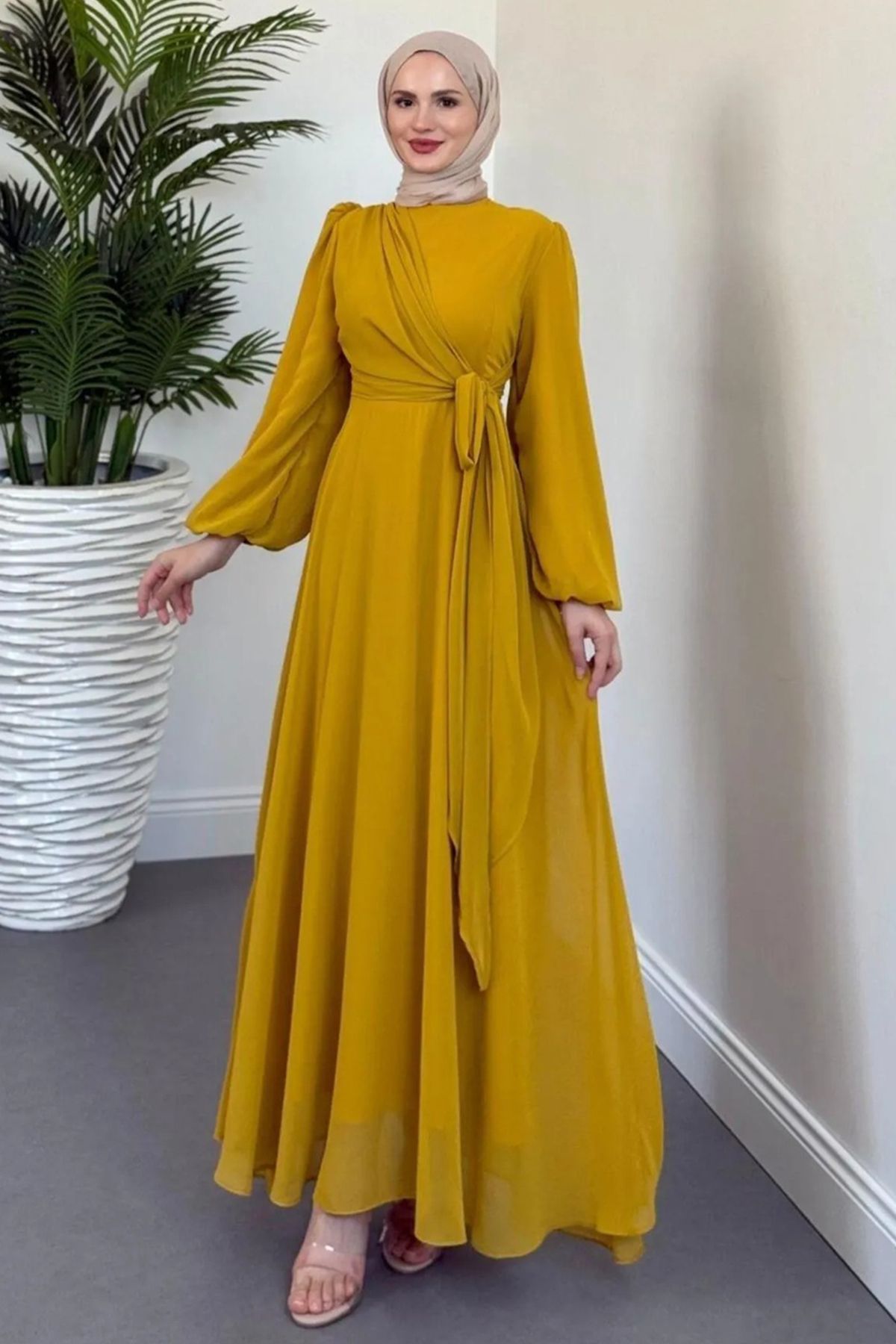 Tesettür Diyarı Sultan Model Yandan Bağlamalı Abiye