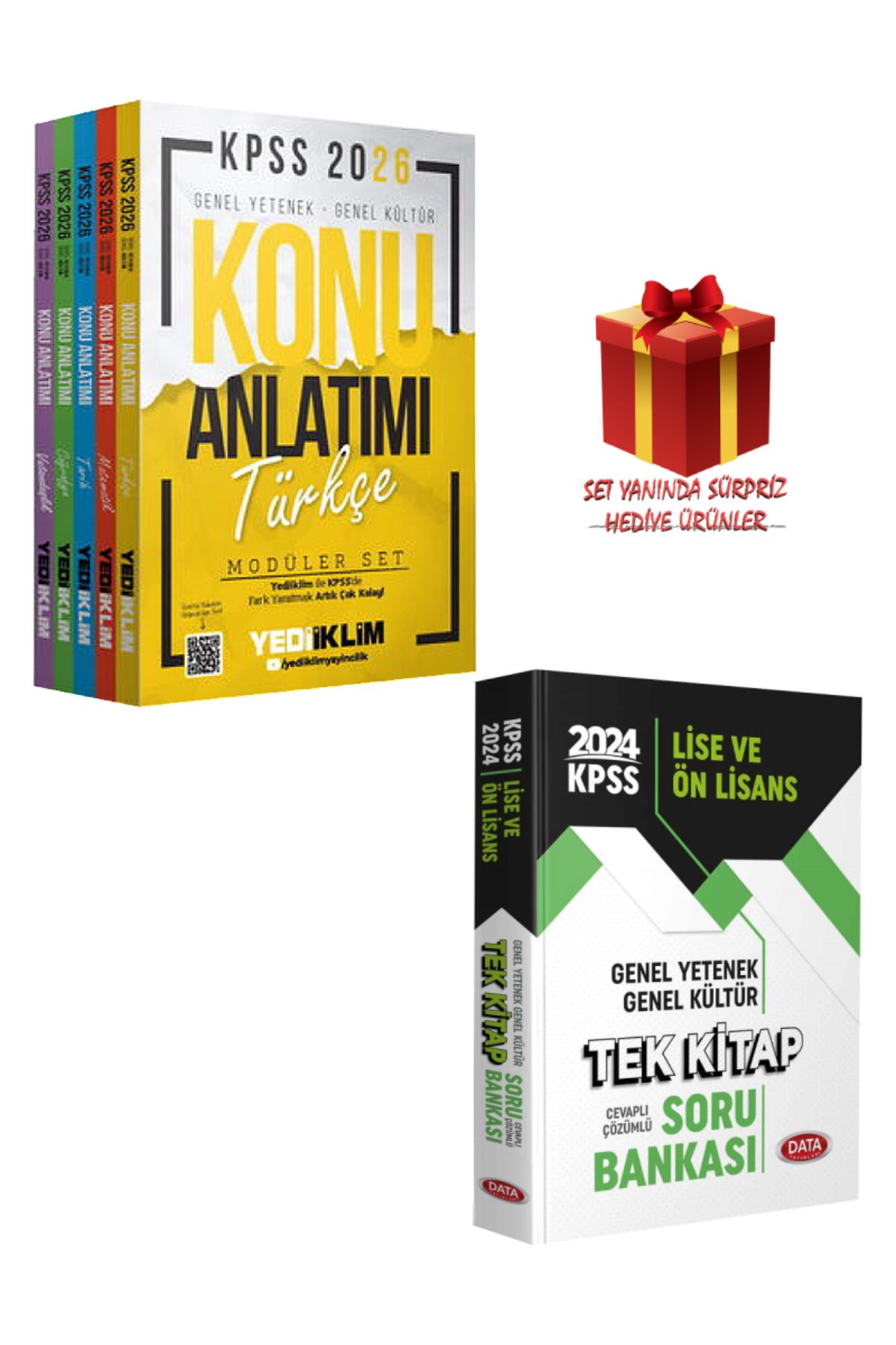 Yediiklim Yayınları 2026 KPSS Genel Yetenek Genel Kültür Konu Anlatımı Modüler Set+ Tek Kitap KPSS Soru Bankası+ Hediye
