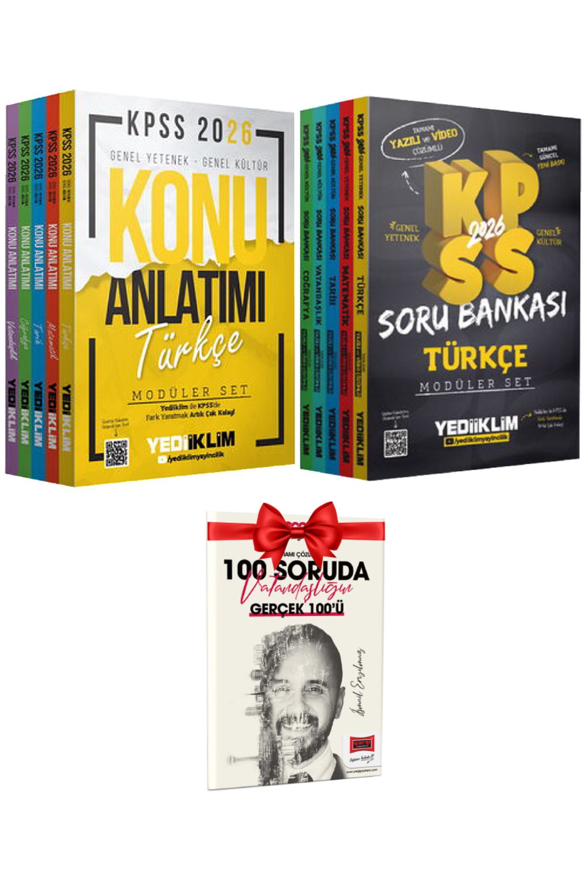 Yediiklim Yayınları 2026 KPSS Genel Yetenek Genel Kültür Konu Anlatımı Modüler Set+ KPSS Soru Bankası Modüler Set+Hediye