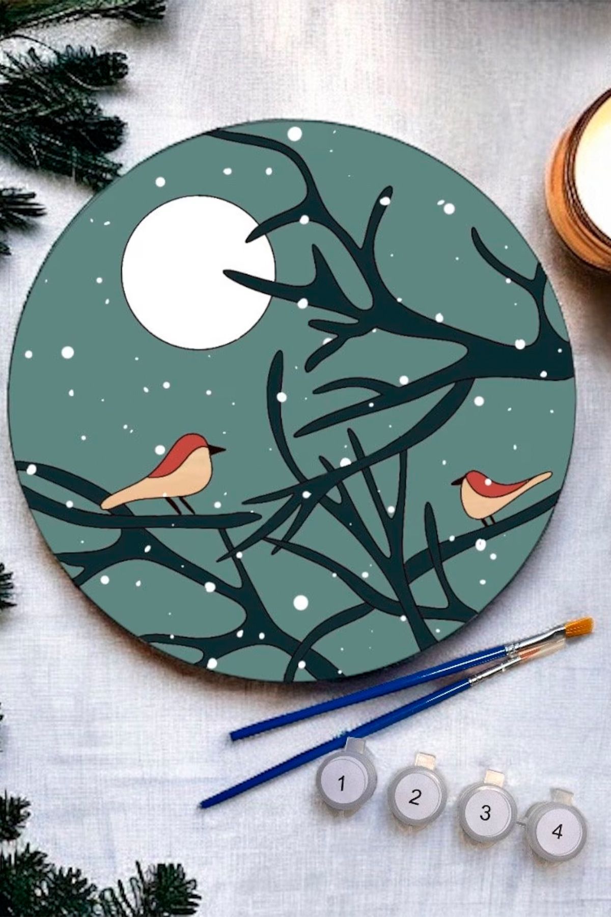 GONCA EĞİTİM Ahşap Sayılarla Boyama Seti – 25x25 Cm Çalıkuşu Kendin Yap Hobi ve Aktivite Seti