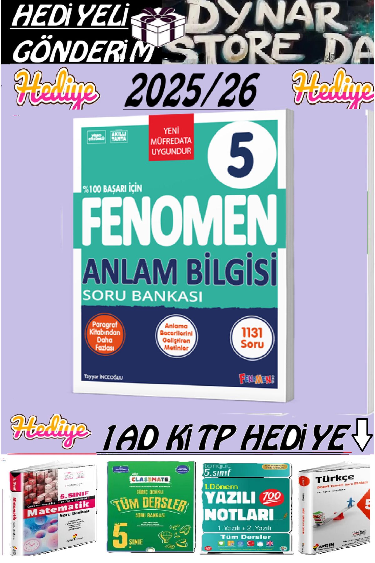 Fenomen Yayıncılık Fenomen 5. Sınıf Anlam Bilgisi Soru Bankası 2025-26 dynar store hediyeli