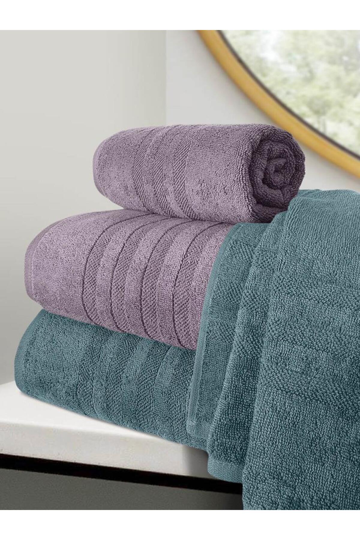 Karna Home-Lavinda & Matilda Towel Sets Stylish and Soft Textured 70X140 3