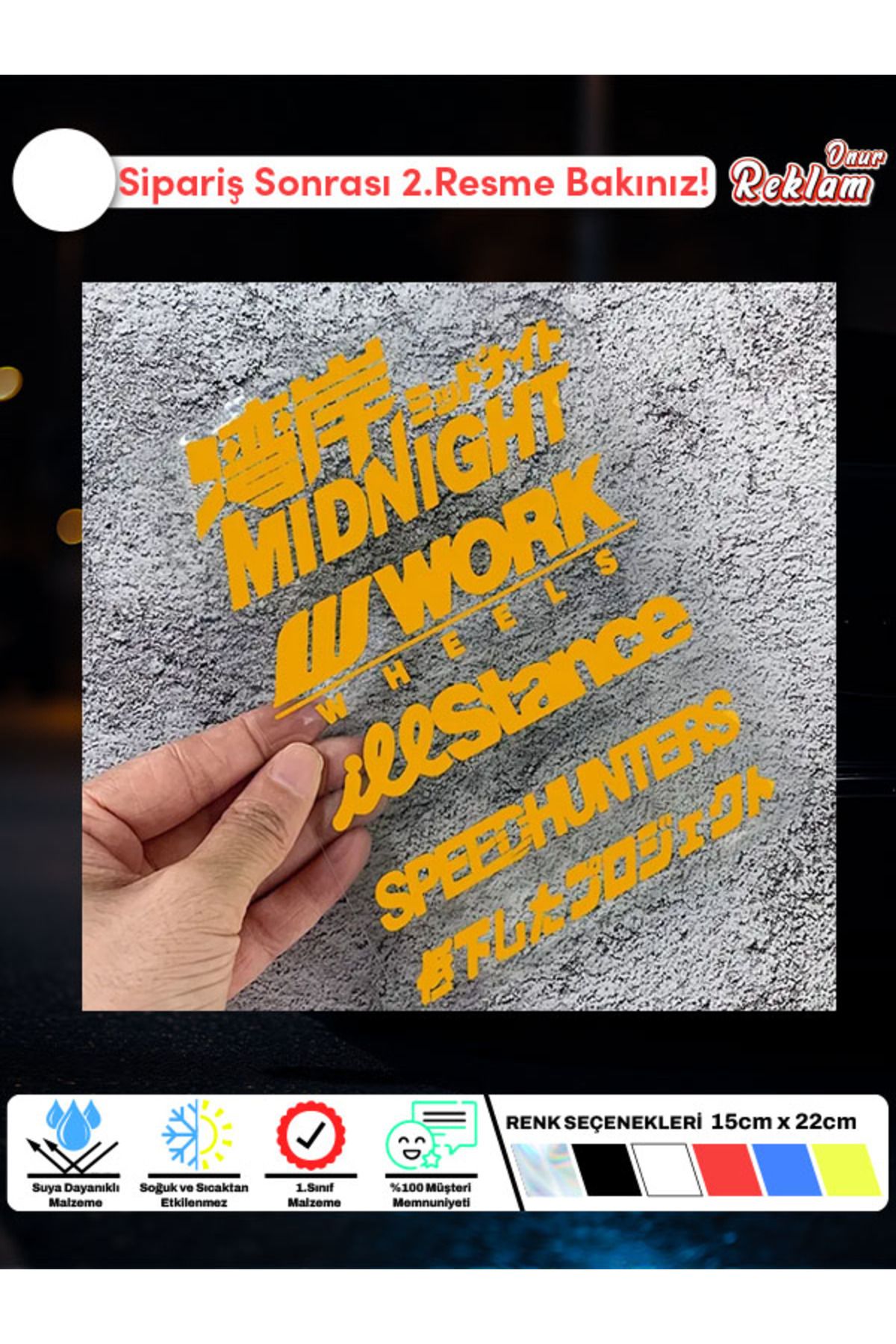 Onur Reklam JDM Modifiye Araç Sticker Seti – Suya Dayanıklı 15x22 cm (9'lu Paket)