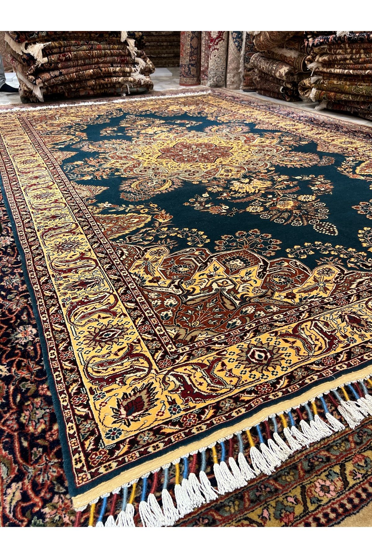 RD RAMAZAN DAĞ EL HALI SANATI El Dokuma Kayseri Lütfü Özden Dokuması Birinci Sınıf Kalite Muazzam Bir Eser Ebat 305x196