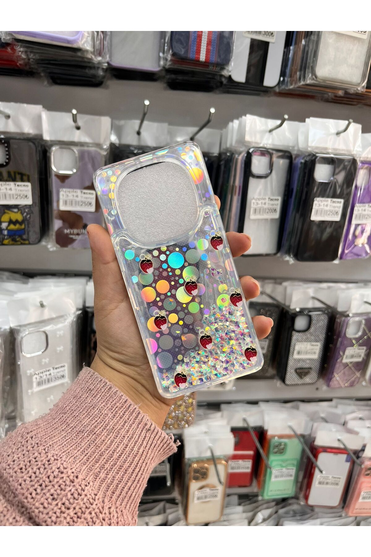 TECNOTREND Xiaomi Redmi Note 14 Pro Plus Sulu parıltılı Hologramlı şeffaf silikon kılıf