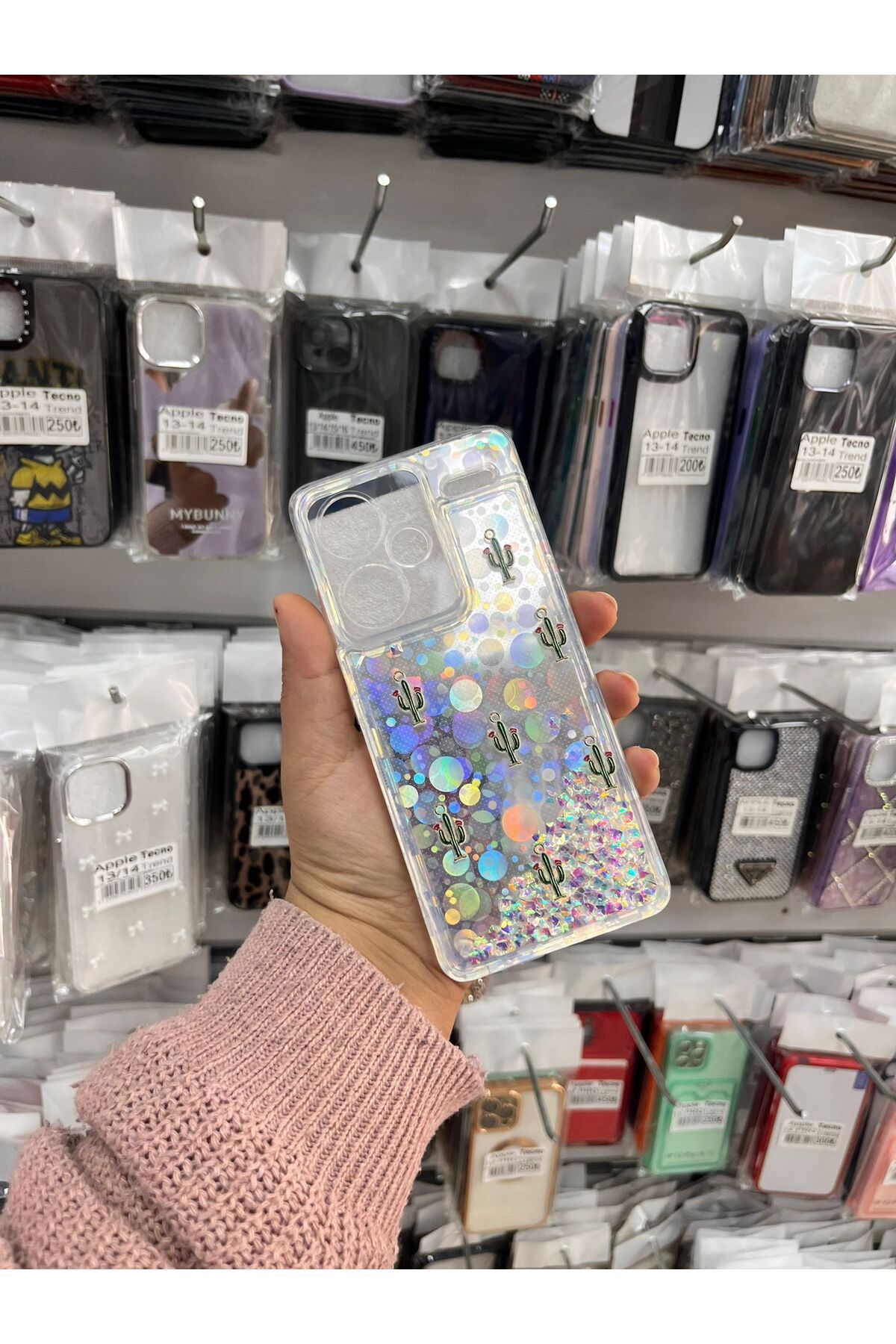 TECNOTREND Xiaomi Redmi Note 13 Pro Plus Sulu parıltılı Hologramlı şeffaf silikon kılıf