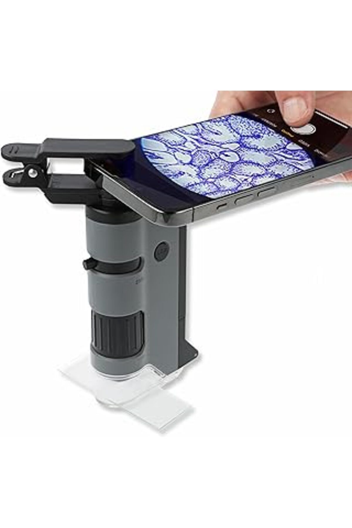 Pazarcan Carson Mp-250 Microflip 100-250X Led Işıklı Cep Mikroskobu Akıllı Telefon Digiscoping Adaptör Klips