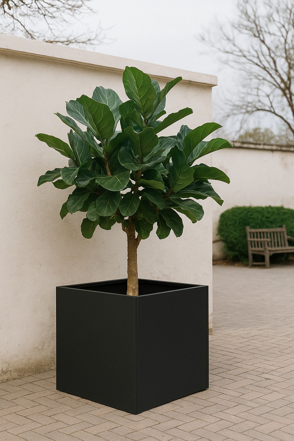 wugge Demonte Küp Metal Saksı - 53X53X53CM Paslanmaz