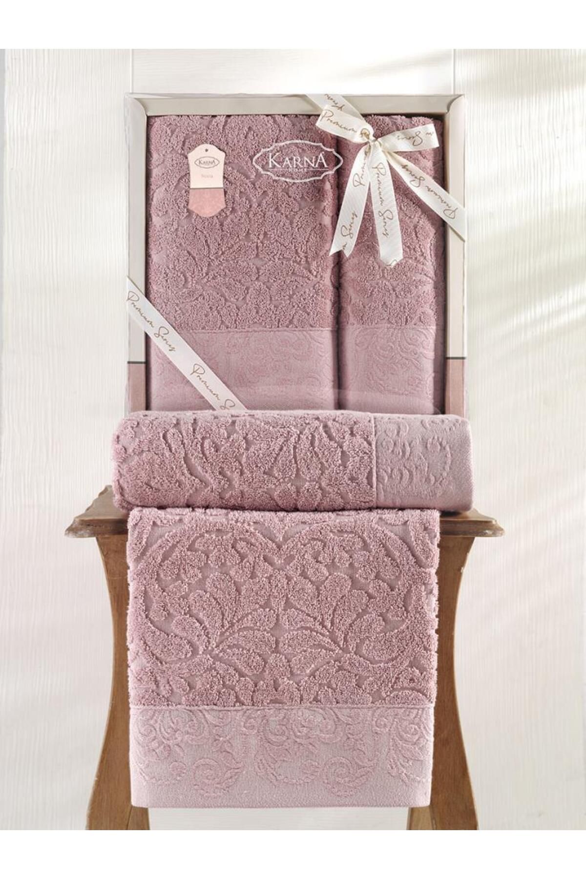Karna Home Cotton Jakarlı Novra Havlu Takımı 50x90