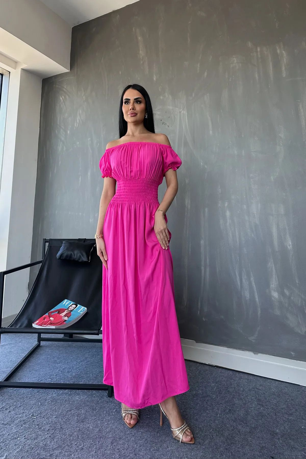 Miss fashion BALON KOL UZUN ELBİSE