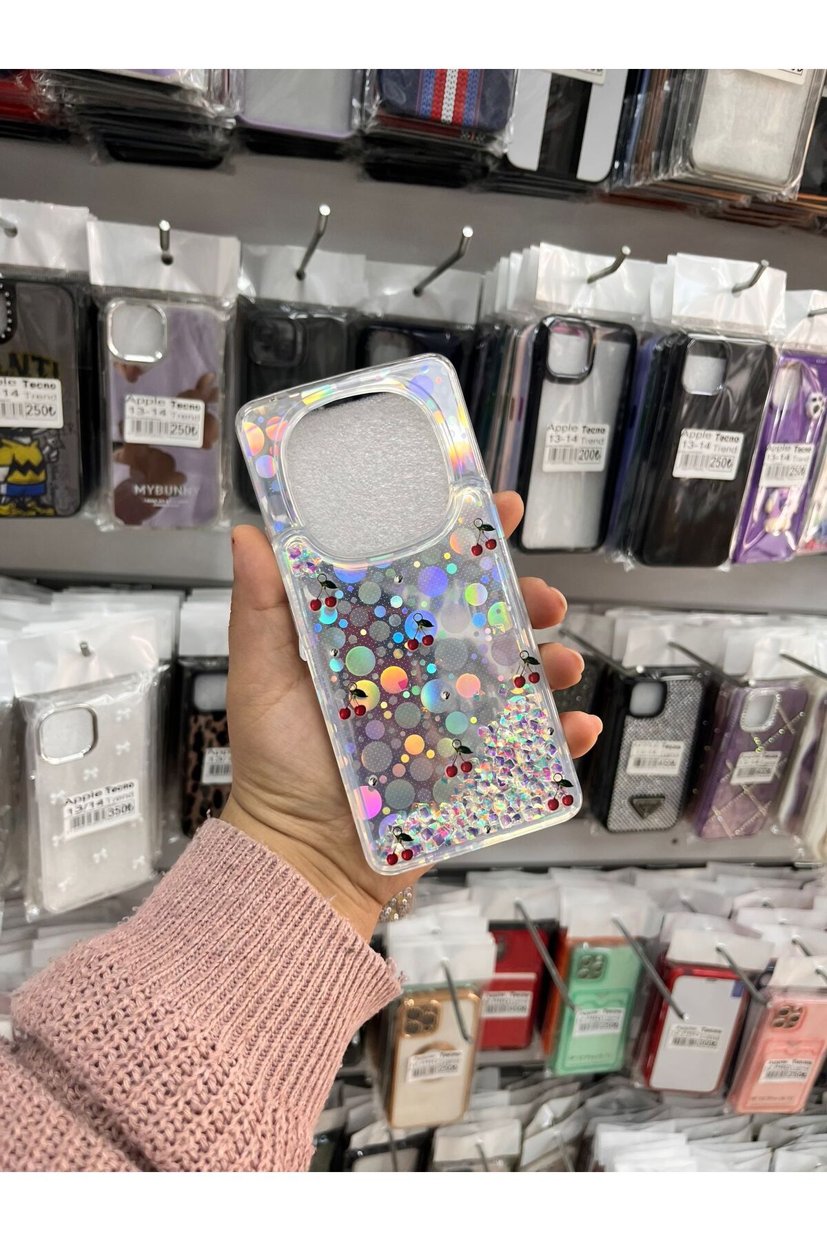 TECNOTREND Xiaomi Redmi Note 14 Pro Plus Sulu parıltılı Hologramlı şeffaf silikon kılıf