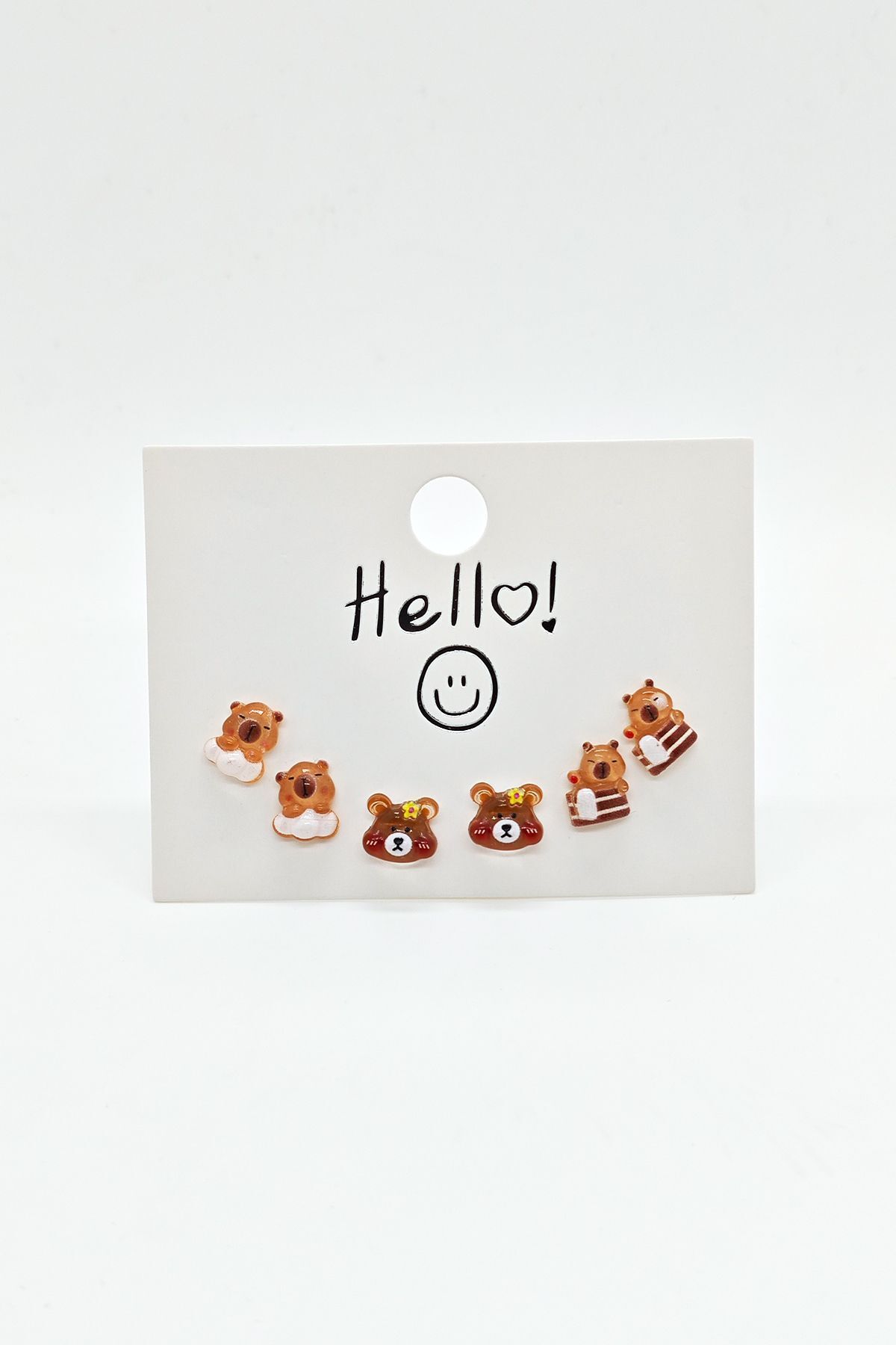 BuSefa Accessory-Set of 6 Cute Earrings with Capybara Figures 2