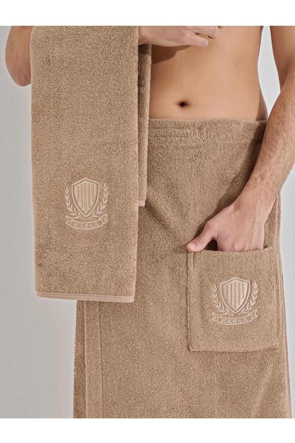 Karna Home Erkek Sauna Havlu Seti Armen Hafif, Emici ve Konforlu 75x150