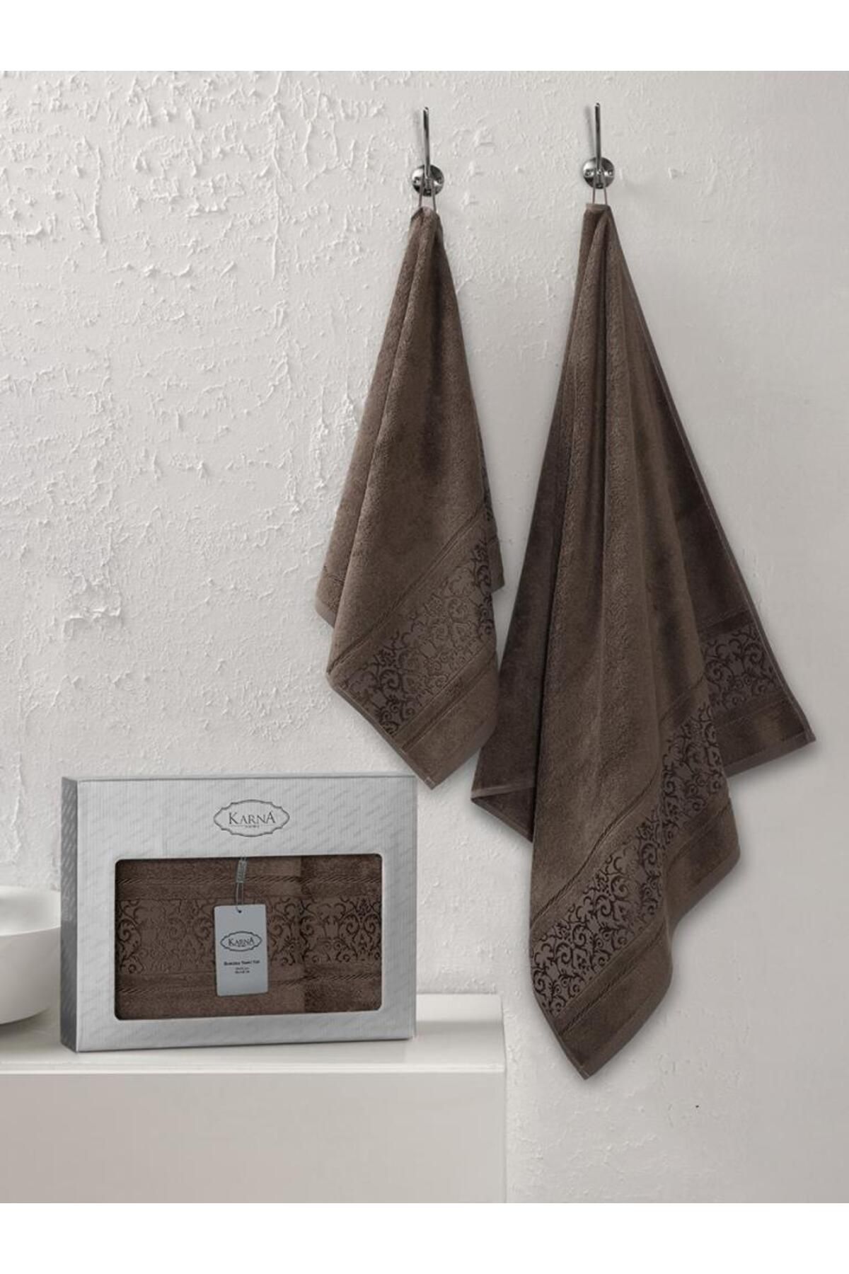 Karna Home Bambu Havlu Takımı Doğal ve Yumuşak Dokulu 50x90