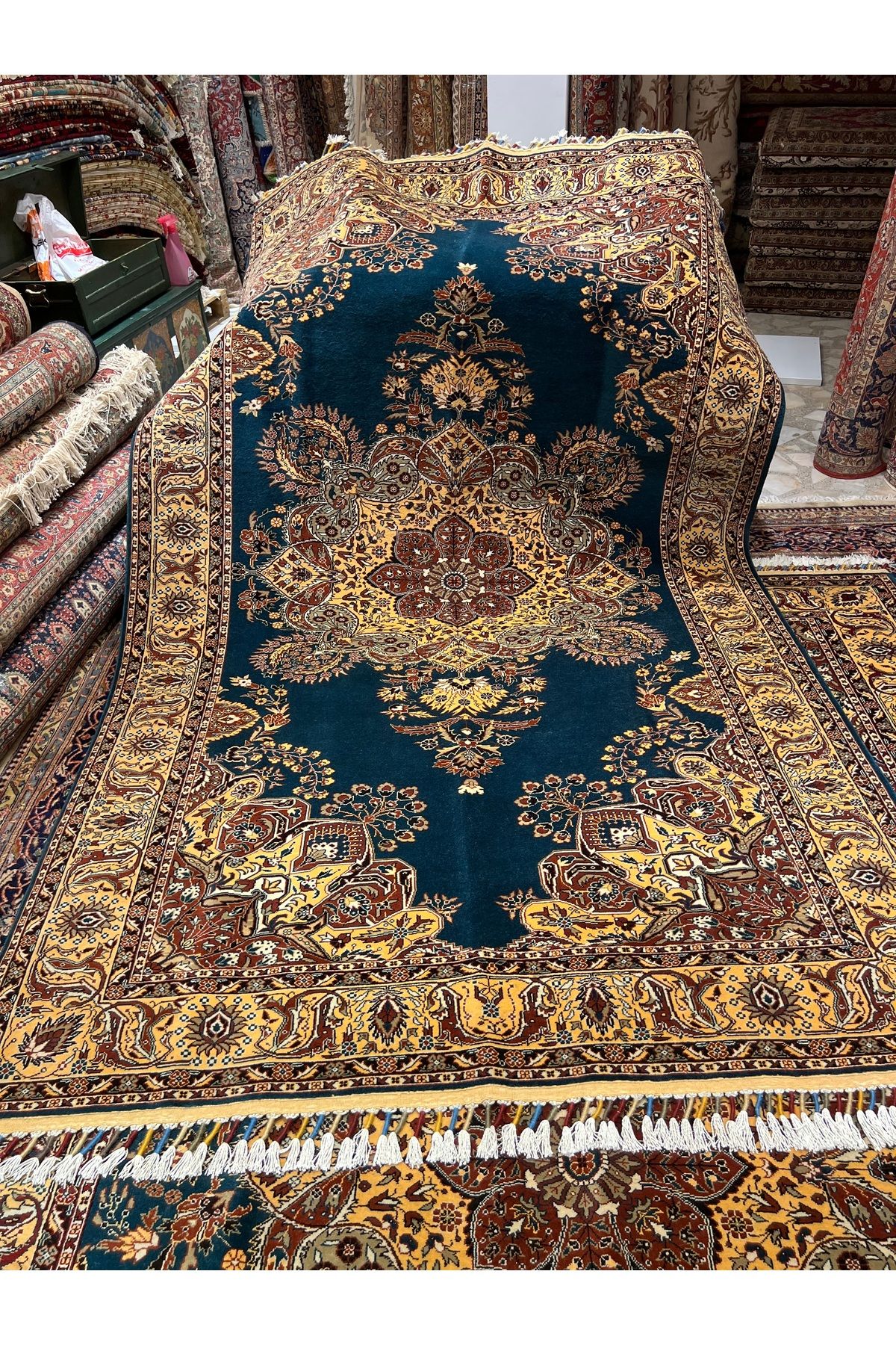 RD RAMAZAN DAĞ EL HALI SANATI El Dokuma Kayseri Lütfü Özden Dokuması Birinci Sınıf Kalite Muazzam Bir Eser Ebat 280x170