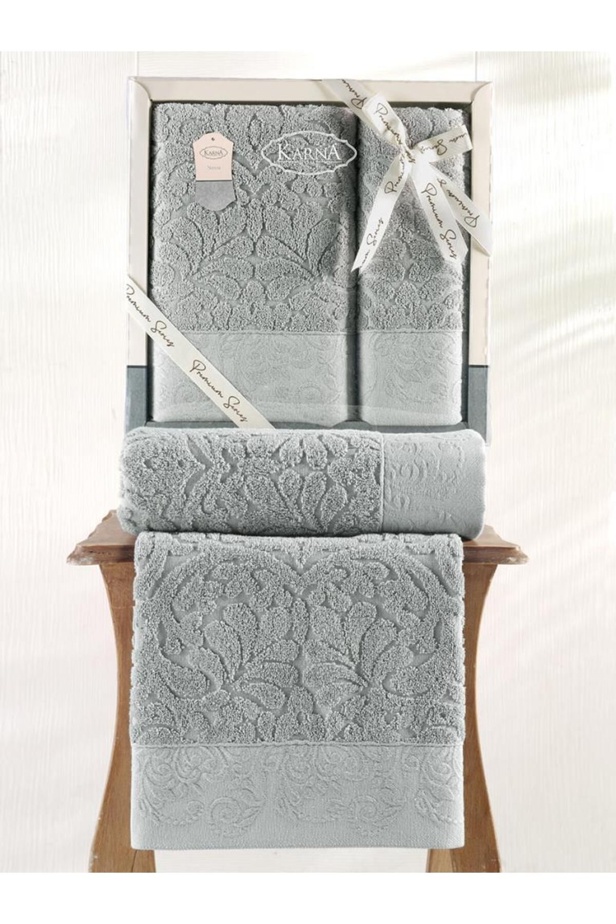 Karna Home Cotton Jakarlı Novra Havlu Takımı 50x90