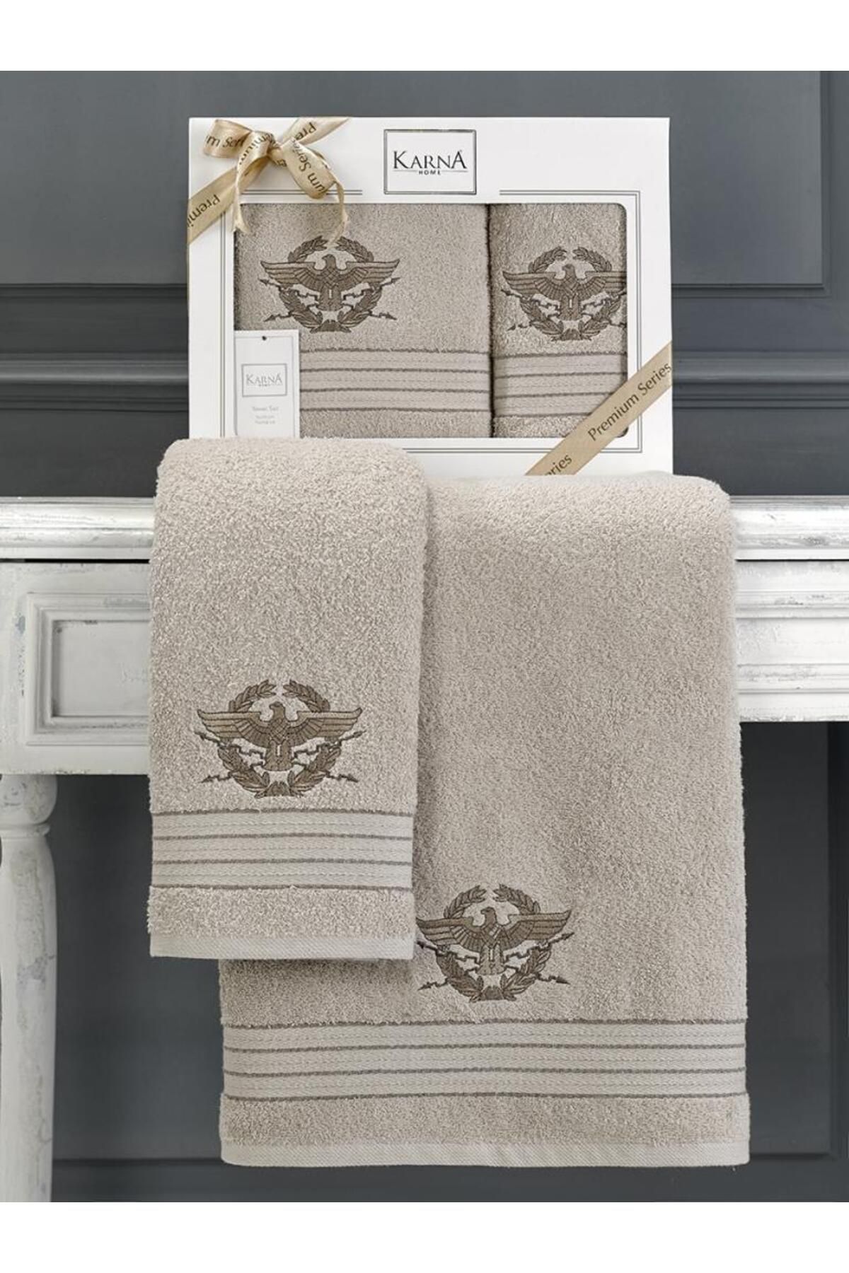 Karna Home Cotton Nakışlı Kavell Havlu Takımı 50x90