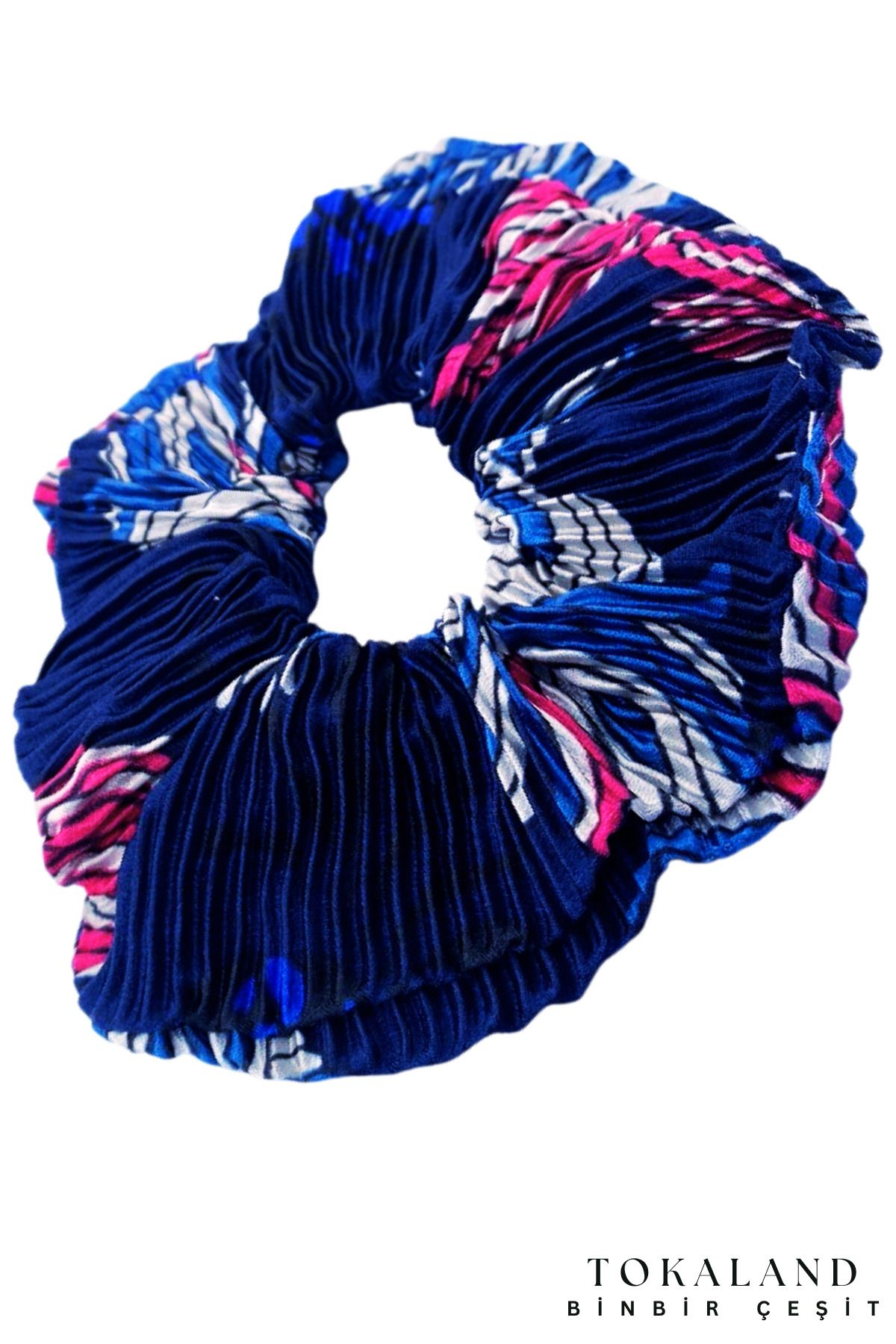 TOKALAND Scrunchie Simit Toka - Kadın Saten Kumaş Simit Toka - Karışık Renkler Lastik Toka