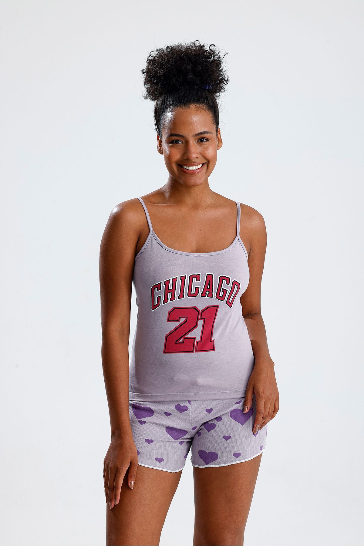Jacob's Angels Kadın İp Askılı Atlet Şortlu Yazlık Pijama Takımı