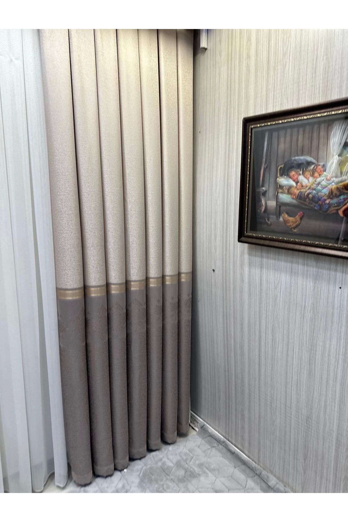 NİVEMESHOME Nivemeshome Arsuz Ft614288 V-5202 Vizon 1/3 Sık Pileli Fon Perde Apm