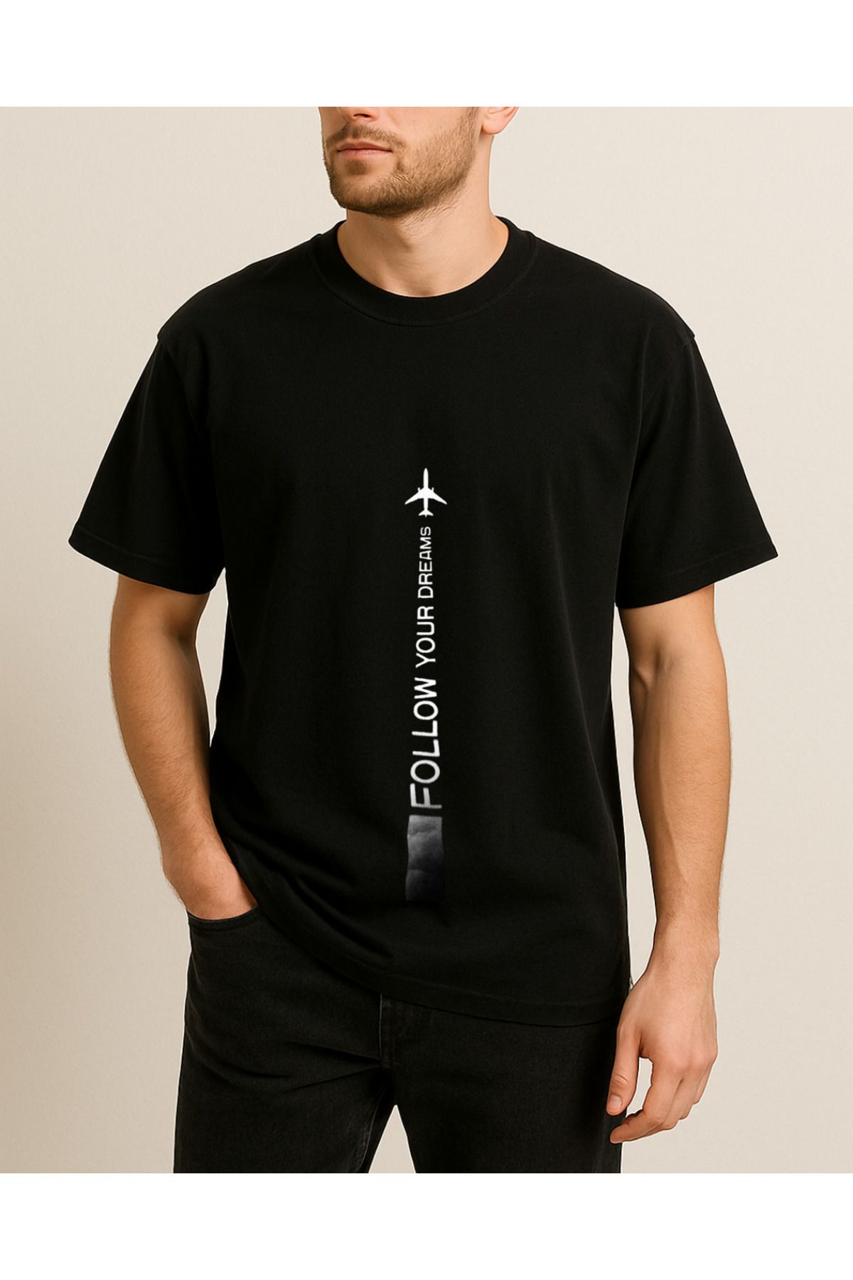 Ebiidesign Follow Your Dream Baskılı Tasarımlı T-Shirt